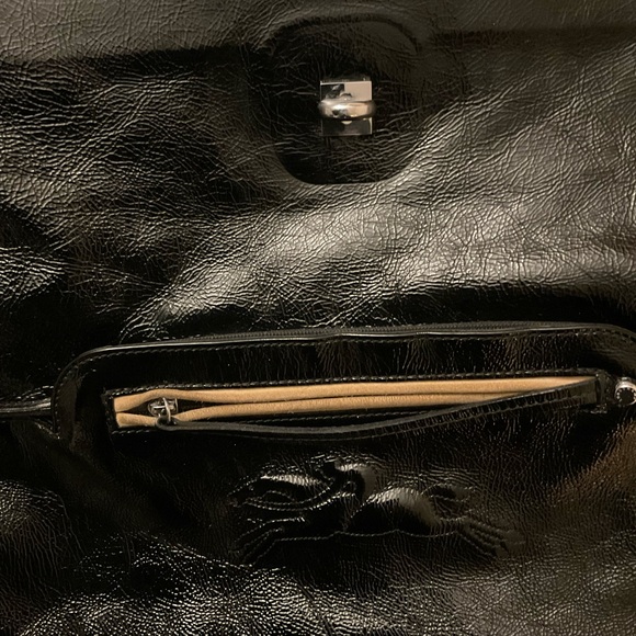 LONGCHAMP “Gatsby” Black Patent Leather Satchel - Picture 5 of 7